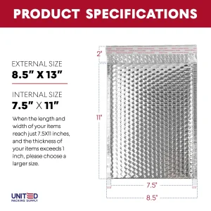 Bubble Mailers - 7.5x11 - Silver - 03
