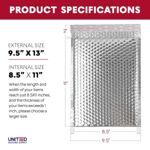 Bubble Mailers - 8.5x11 - Silver - 03